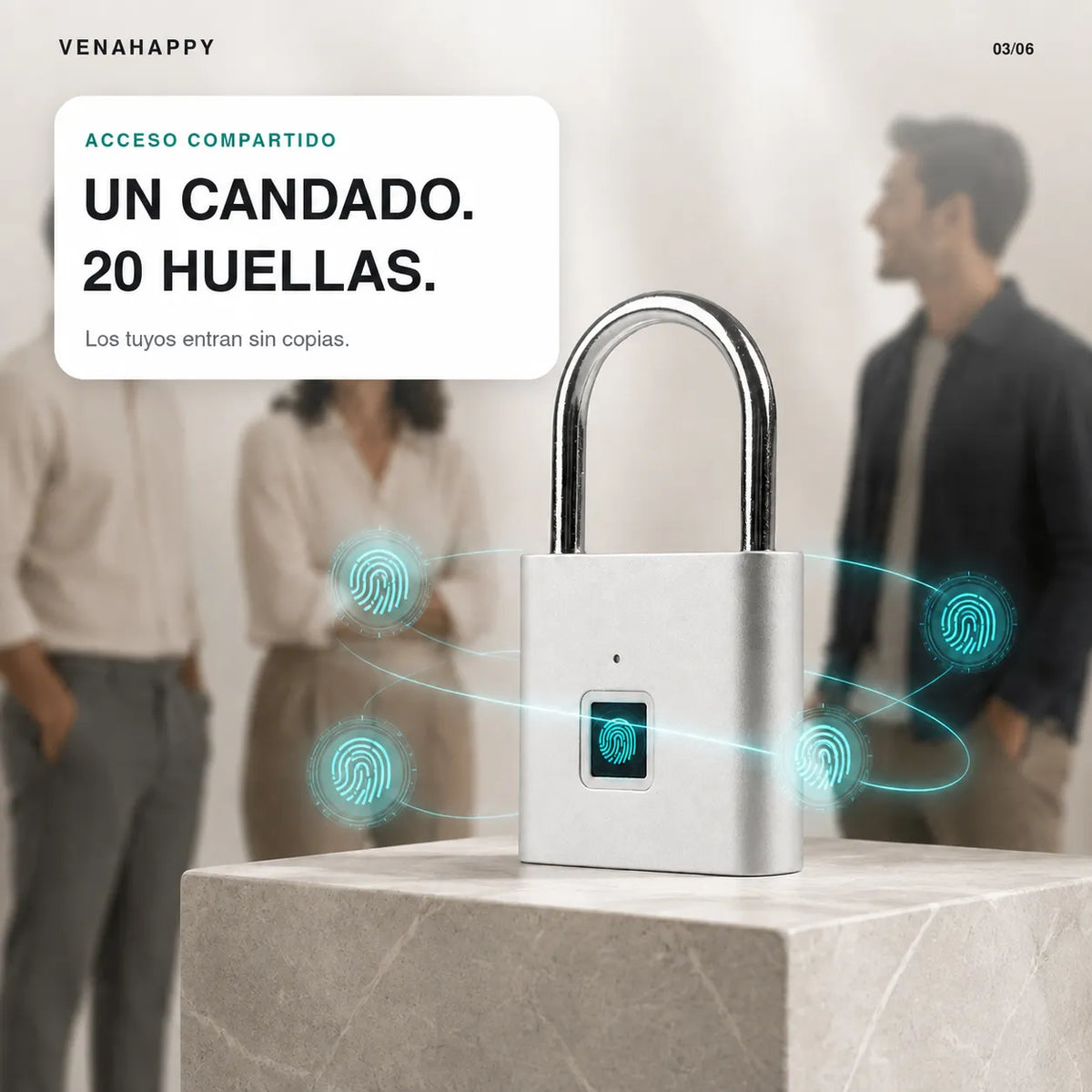 Venalock Candado Huella Dactilar | Olvídate de las llaves. Tu seguridad está en tus manos.
