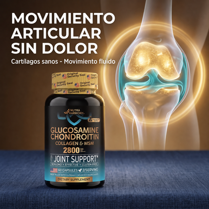 Dile Adiós al Dolor y Muévete con Confianza!  Glucosamina + Condroitina, Colágeno y MSM | Dos Tarros 120 cápsulas