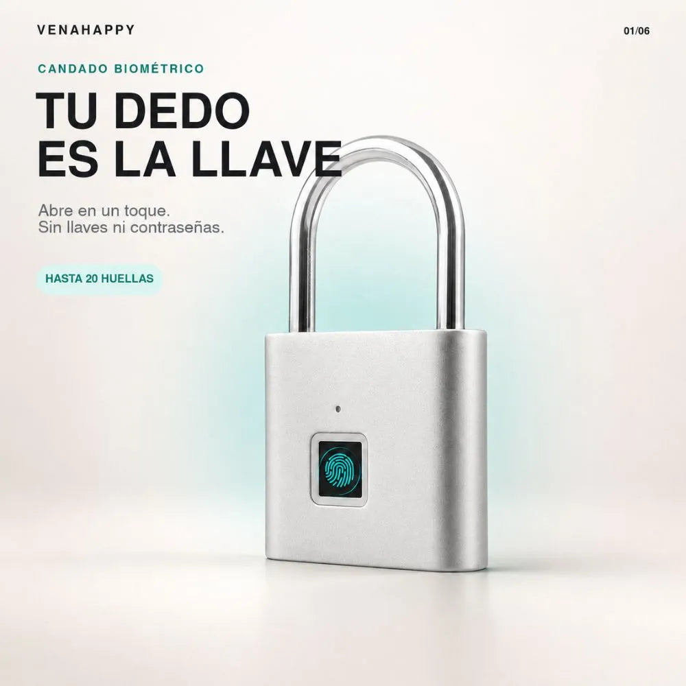 Venalock Candado Huella Dactilar | Olvídate de las llaves. Tu seguridad está en tus manos.